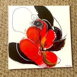 Original Acrylic Poppy Painting on Canvas